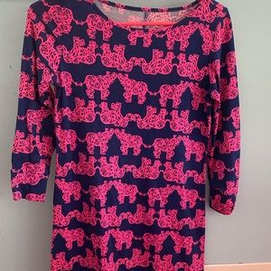 Lily Pulitzer Elephant Print Pima Cotton Minidress
